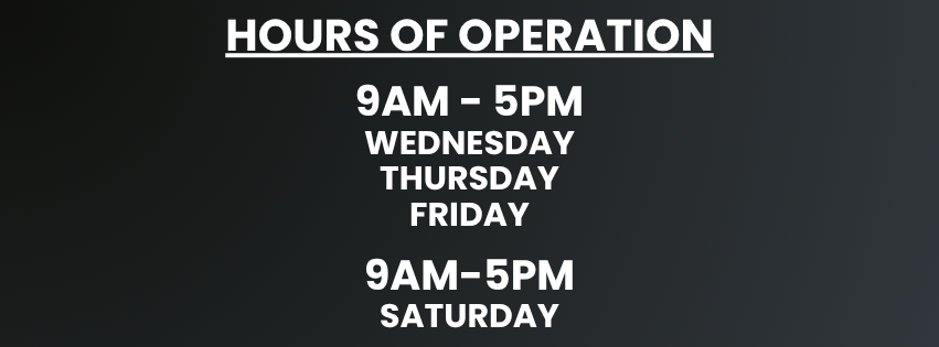 Hours of Operation 9-5 & 9-5