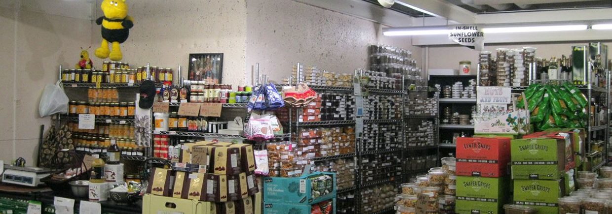 A look at the inside of Dilly's stall containing lots of plastic containers