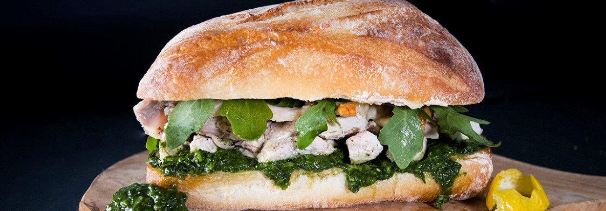 Appealing display of a sandwich made by Chef Grant