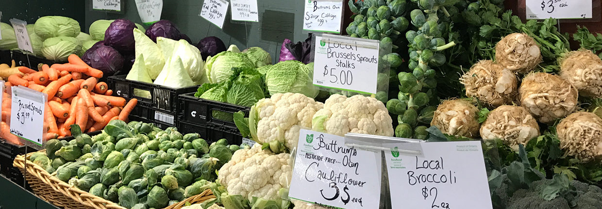 Fresh Produce available at Buttrum's Family Farm Stall in the Market