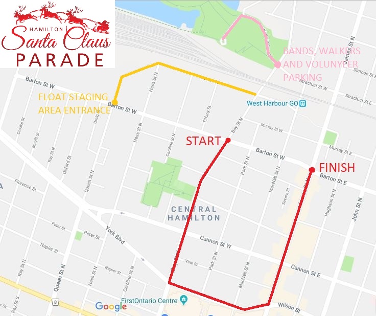 Hamilton Santa Claus Parade Route 2019