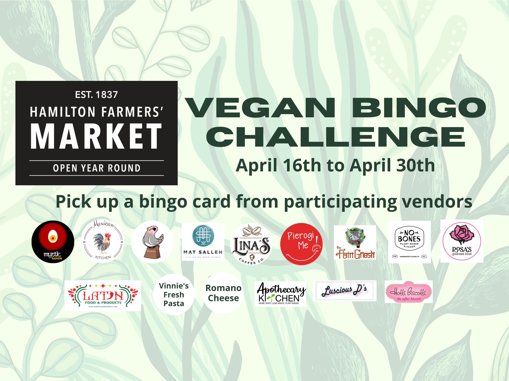 Vegan Bingo Challenge! - Hamilton Farmers' Market